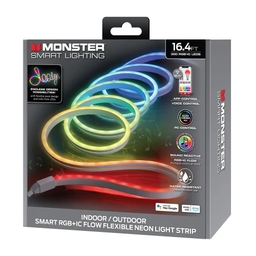 Smart 16.4 Ft Neon Outdoor LED Light Strip, RGB+IC Wi-Fi LED Rope Light, IP66 Water & Weather Resistant - Image 9