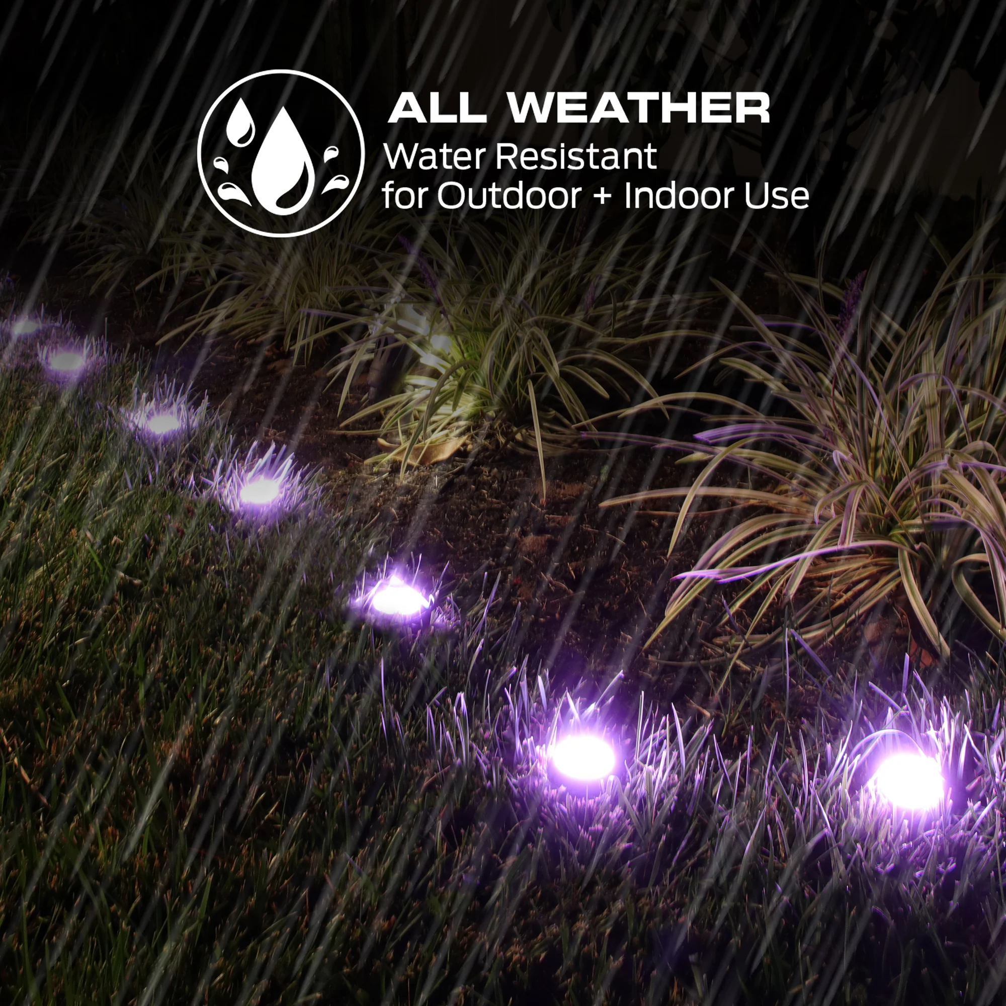 Smart Outdoor 50ft Sound Reactive Ground Accent LED Lights, 15 LEDs, Ground Stakes & Wall/Ceiling Mounts, Weather & IP66 Water Resistant - Image 5