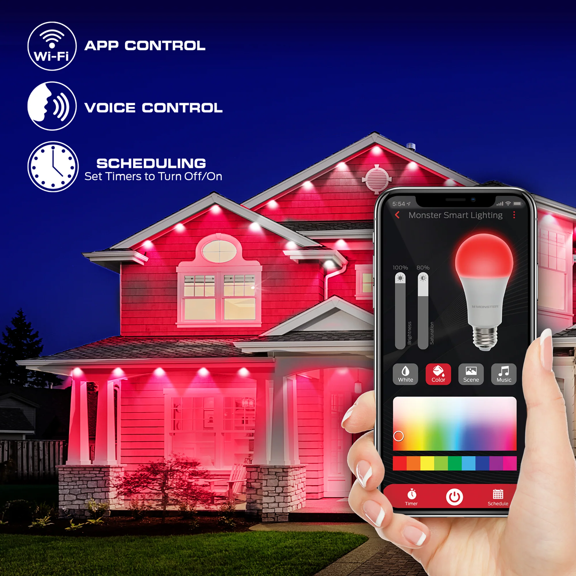 Smart Permanent Outdoor Lights, LED Eaves Lights, IP66 Weather & Water Resistant - Image 5