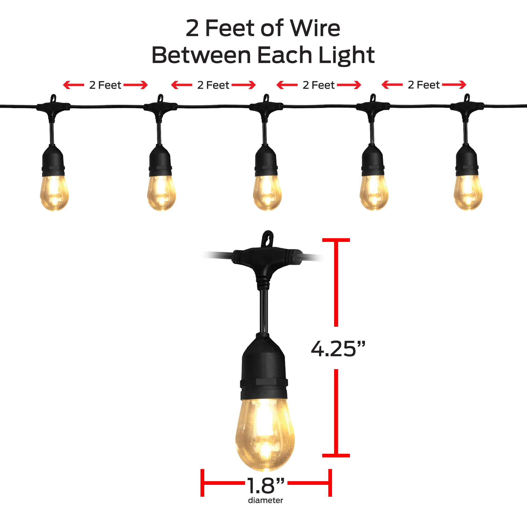 24ft Smart Sound Reactive String Bistro Color Flow Lights, IP66 Water & Weather Resistant - Image 6